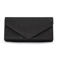 Black Gold Silver Satin Solid Color Square Evening Bags main image 4