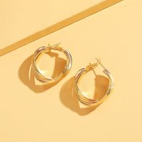 1 Pair Vintage Style Circle Plating Titanium Steel 18k Gold Plated Silver Plated Hoop Earrings sku image 2