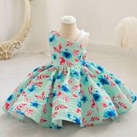 Mignon Fleur Impression Polyester Filles Robes sku image 20