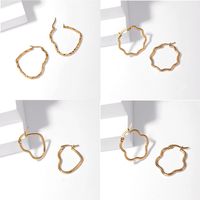 1 Pair Simple Style Heart Shape Plating 201 Stainless Steel 18K Gold Plated Earrings main image 1