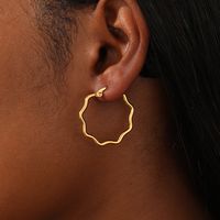 1 Paar Einfacher Stil Herzform Überzug 201 Edelstahl 18 Karat Vergoldet Ohrringe main image 4