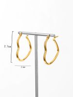 1 Paar Einfacher Stil Herzform Überzug 201 Edelstahl 18 Karat Vergoldet Ohrringe main image 3