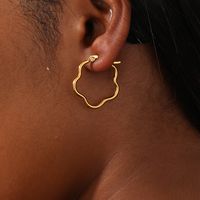 1 Paar Einfacher Stil Herzform Überzug 201 Edelstahl 18 Karat Vergoldet Ohrringe main image 10