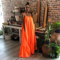 Women's Swing Dress Simple Style V Neck Strap Pleated Solid Color Maxi Long Dress Daily main image 4