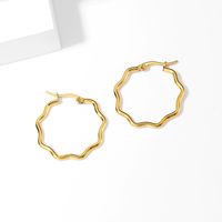 1 Pair Simple Style Heart Shape Plating 201 Stainless Steel 18K Gold Plated Earrings sku image 2