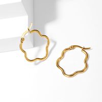 1 Paar Einfacher Stil Herzform Überzug 201 Edelstahl 18 Karat Vergoldet Ohrringe sku image 4