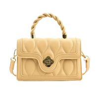 Women's All Seasons Pu Leather Geometric Solid Color Basic Square Lock Clasp Handbag sku image 4