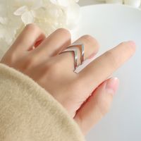 Wholesale 1 Piece Simple Style Solid Color Titanium Steel 18k Gold Plated Open Ring sku image 3