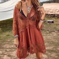 Women's Sexy Solid Color Hollow Out Cover Ups main image 4