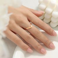 Wholesale 1 Piece Simple Style Solid Color Titanium Steel 18k Gold Plated Open Ring sku image 7
