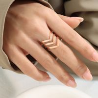 Wholesale 1 Piece Simple Style Solid Color Titanium Steel 18k Gold Plated Open Ring sku image 8