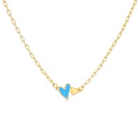 1 Piece Simple Style Heart Shape Copper Enamel Plating Pendant Necklace main image 4