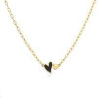 1 Piece Simple Style Heart Shape Copper Enamel Plating Pendant Necklace sku image 3