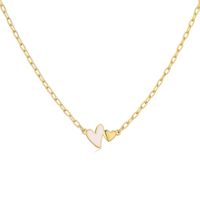 1 Piece Simple Style Heart Shape Copper Enamel Plating Pendant Necklace sku image 1