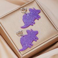 Cartoon Style Dinosaure Acrylique Stamping Kids Earring 1 Paire main image 3