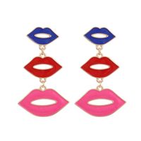 1 Paar Einfacher Stil Lippen Legierung Emaille Frau Tropfenohrringe main image 3