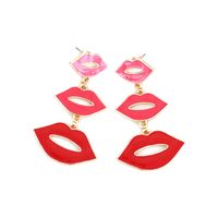 1 Pair Simple Style Lips Alloy Enamel Women's Drop Earrings main image 4