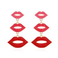 1 Paar Einfacher Stil Lippen Legierung Emaille Frau Tropfenohrringe main image 5