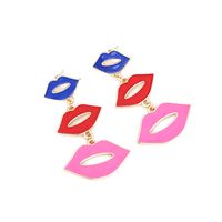 1 Pair Simple Style Lips Alloy Enamel Women's Drop Earrings main image 6