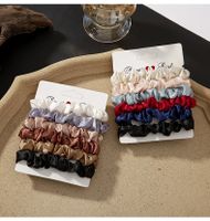 Simple Style Solid Color Cloth Pleated Hair Tie 1 Set main image 4