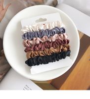 Simple Style Solid Color Cloth Pleated Hair Tie 1 Set sku image 1