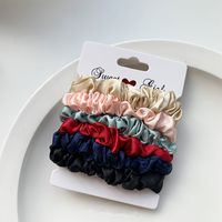 Simple Style Solid Color Cloth Pleated Hair Tie 1 Set sku image 2