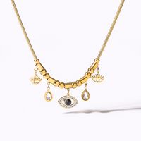 1 Piece Retro Star Eye Copper Plating Inlay Turquoise Zircon 18k Gold Plated Pendant Necklace sku image 1