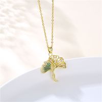 Copper 18K Gold Plated Artistic Plating Inlay House Teapot Butterfly Zircon Pendant Necklace sku image 11
