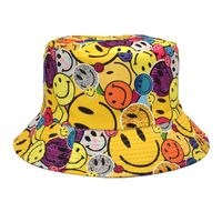 Unisex Modern Style Houndstooth Smiley Face Flat Eaves Bucket Hat main image 4