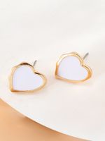 Wholesale Jewelry 1 Pair Simple Style Heart Shape Alloy Ear Studs main image 1