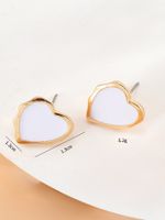 Wholesale Jewelry 1 Pair Simple Style Heart Shape Alloy Ear Studs main image 3