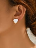 Wholesale Jewelry 1 Pair Simple Style Heart Shape Alloy Ear Studs main image 6