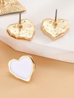 Wholesale Jewelry 1 Pair Simple Style Heart Shape Alloy Ear Studs main image 5
