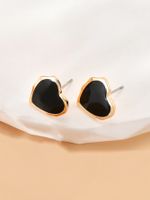 Wholesale Jewelry 1 Pair Simple Style Heart Shape Alloy Ear Studs sku image 1
