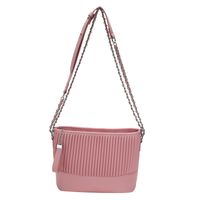 Women's All Seasons Pu Leather Stripe Solid Color Basic Square Zipper Shoulder Bag sku image 9