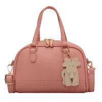 Women's All Seasons Pu Leather Solid Color Basic Ornament Semicircle Zipper Handbag sku image 2