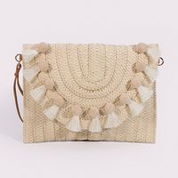 Women's Straw Solid Color Streetwear Square Magnetic Buckle Crossbody Bag main image 5