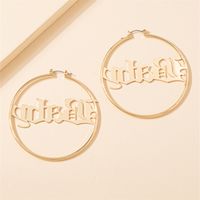 1 Pair Y2k Exaggerated Letter Plating Alloy Hoop Earrings main image 3