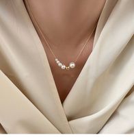 1 Piece Elegant Round Artificial Pearl Beaded Women's Necklace main image 2