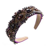 Luxurious U Shape Cloth Inlay Rhinestones Glass Hair Band main image 8