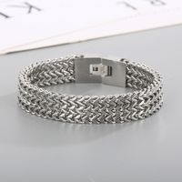 Simple Style Solid Color Stainless Steel Patchwork 18K Gold Plated Men'S Bracelets main image 3