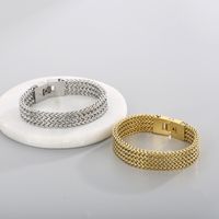 Simple Style Solid Color Stainless Steel Patchwork 18K Gold Plated Men'S Bracelets main image 2
