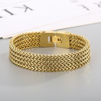 Simple Style Solid Color Stainless Steel Patchwork 18K Gold Plated Men'S Bracelets main image 5