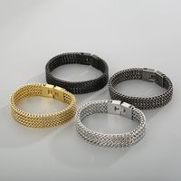Simple Style Solid Color Stainless Steel Patchwork 18K Gold Plated Men'S Bracelets main image 1