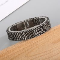 Simple Style Solid Color Stainless Steel Patchwork 18K Gold Plated Men'S Bracelets main image 4