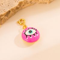 Ins Style Devil's Eye Stainless Steel Freshwater Pearl Beaded Enamel 18k Gold Plated Pendants Jewelry Accessories main image 5