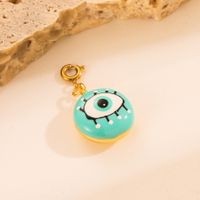 Ins Style Devil's Eye Stainless Steel Freshwater Pearl Beaded Enamel 18k Gold Plated Pendants Jewelry Accessories main image 2