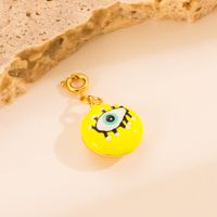Ins Style Devil's Eye Stainless Steel Freshwater Pearl Beaded Enamel 18k Gold Plated Pendants Jewelry Accessories main image 3