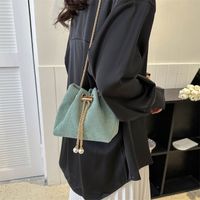 Women's Polyester Solid Color Classic Style Bucket String Crossbody Bag main image 5