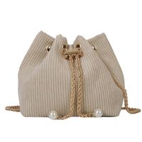 Women's Polyester Solid Color Classic Style Bucket String Crossbody Bag sku image 2